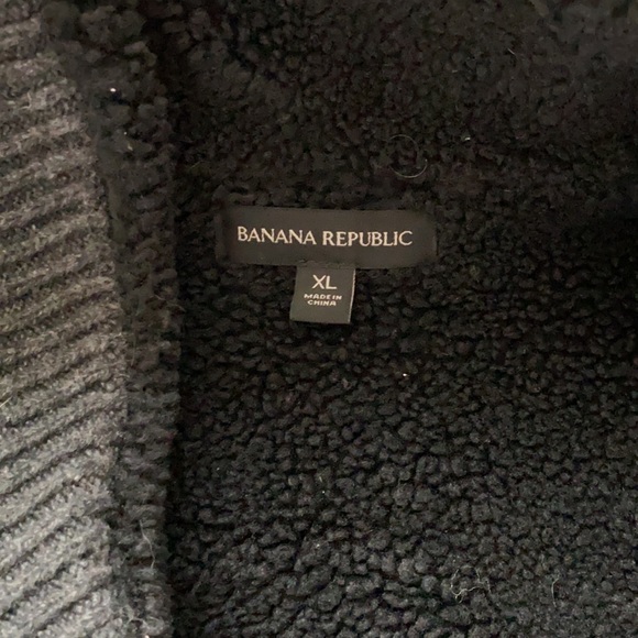 Banana Republic Men’s Sweater Vest Heather Grey Size XL Sherpa Lined - Picture 2 of 4